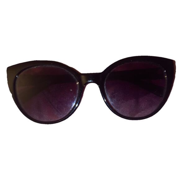 Kate Spade Samantha/s 8079O‎ Black Round Cat Eye Gray Sunglasses 54-20 140